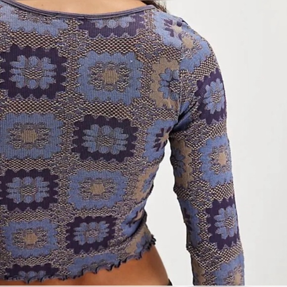 NWT | Free People Crochet Knit | “Free For All Cardi” | Blue Combo - Picture 3 of 11